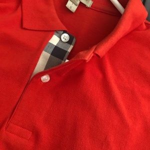 Men’s Burberry Polo New W/ Tags size large in red